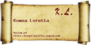 Komsa Loretta névjegykártya
